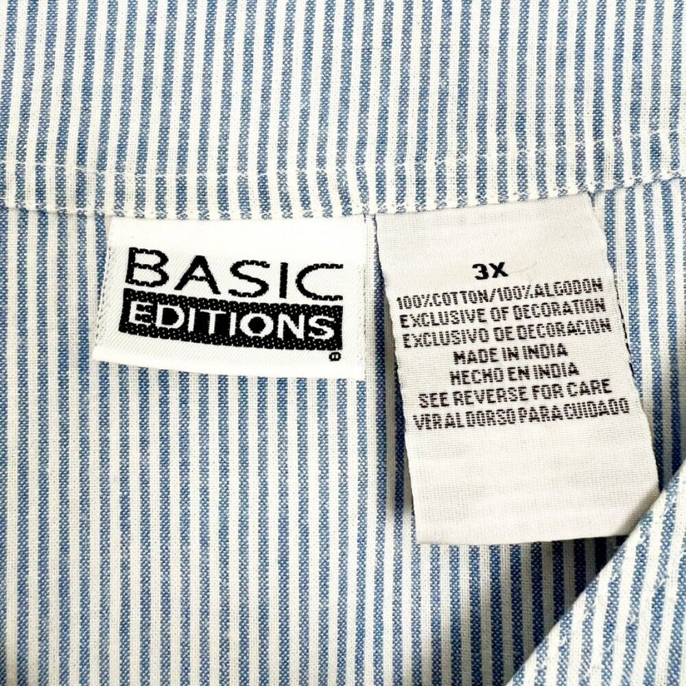 Basic Editions Blouse Women's 3x Embroidered Dais… - image 6